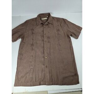 Hawaiian Shirt By Basix Mens‎ Button Floral Short Sleeve Aloha Large Surf